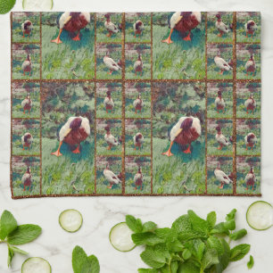 Bored Duck Photo Collage, Dish Towel Theedoek