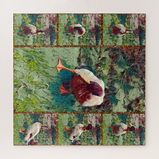 Bored Duck Photo Collage, Jigzaag Puzzle Legpuzzel (Horizontaal)
