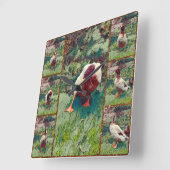 Bored Duck Photo Collage, Square Wall Clock Vierkante Klok (Hoek)
