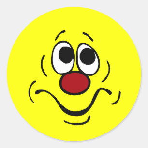 Bored Face Grumpey Ronde Sticker