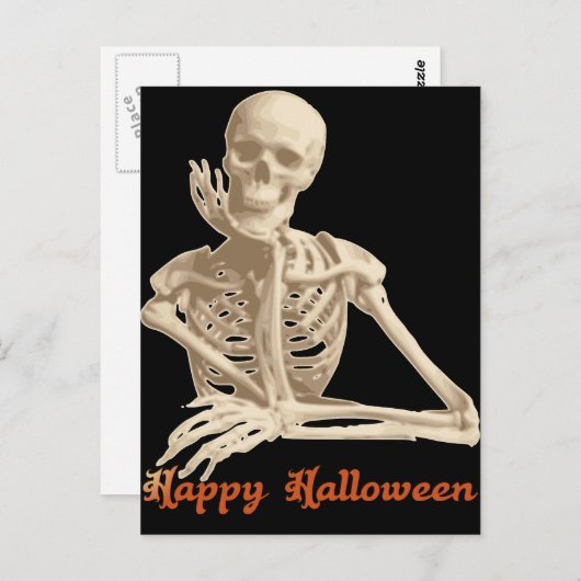 Bored Skeleton Briefkaart (Voorkant / Achterkant)