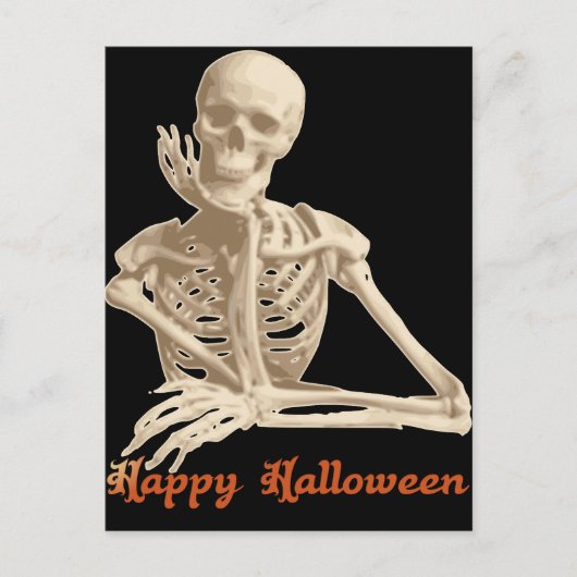 Bored Skeleton Briefkaart (Voorkant)