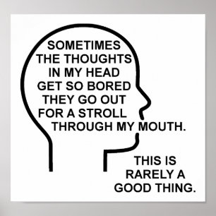 Bored Thoughts Poster drôle