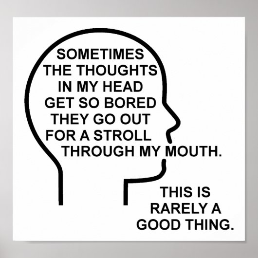 Bored Thoughts Poster drôle (Devant)