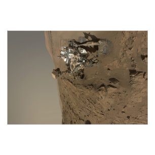 Boren Mars Curiosity Rode Marslandschap Foto Afdruk