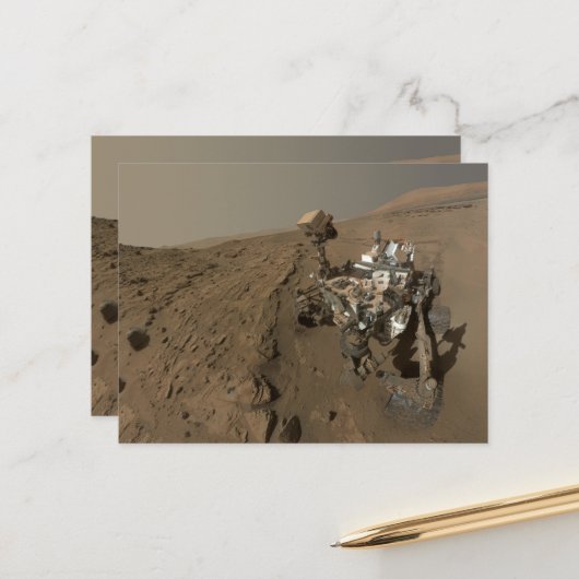 Boren Mars Curiosity Rood Mars Landschap Briefkaart (Voorkant / Achterkant in situ)