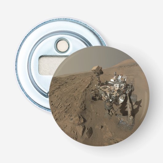 Boren Mars Curiosity Rood Mars Landschap Button Flesopener (Voorkant)
