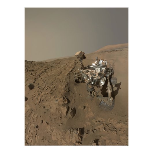 Boren Mars Curiosity Rood Mars Landschap Foto Afdruk (Voorkant)