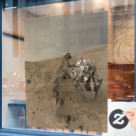 Boren Mars Curiosity Rood Mars Landschap Raamsticker (Cafe Raam)