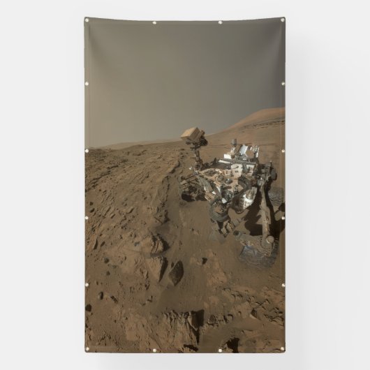 Boren Mars Curiosity Rood Mars Landschap Spandoek (Verticaal)