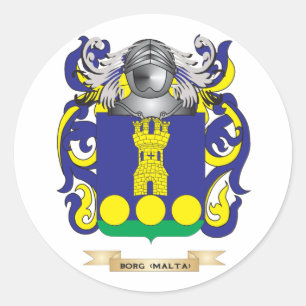 Borg-(Malta) Wapenkleed (gezinscrest) Ronde Sticker
