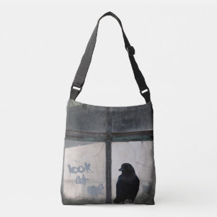 Borg op oud venster crossbody tas