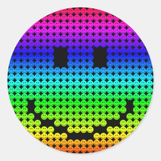 Borg Rainbow Ronde Sticker (Voorkant)