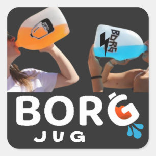 bOrG Social Media Drink Raver Cocktail Kruik ETI Vierkante Sticker