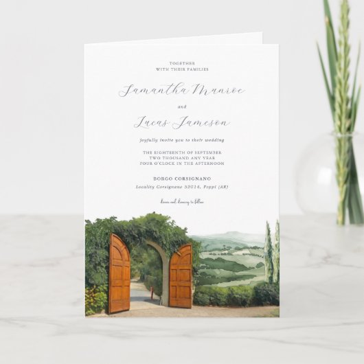 Borgo Corsignano | Faire-part de mariage illustrée (Devant)