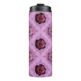BORGUNGY EN ROZE WATERVERF BLOEMEN THERMOSBEKER