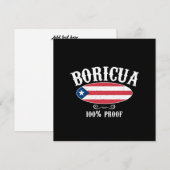 Boricua 100% Puerto Rico Wenskaart (FLAT) Feestdagenkaart (Voorkant / Achterkant)