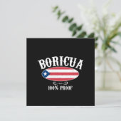 Boricua 100% Puerto Rico Wenskaart (FLAT) Feestdagenkaart (Staand voorkant)