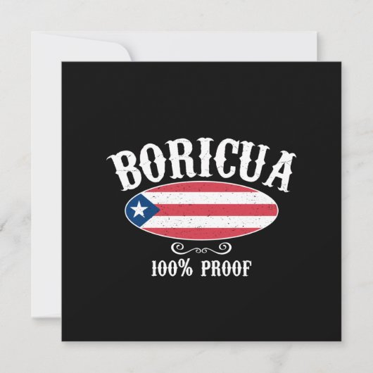 Boricua 100% Puerto Rico Wenskaart (FLAT) Feestdagenkaart (Voorkant)