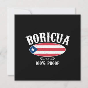 Boricua 100% Puerto Rico Wenskaart (FLAT) Feestdagenkaart