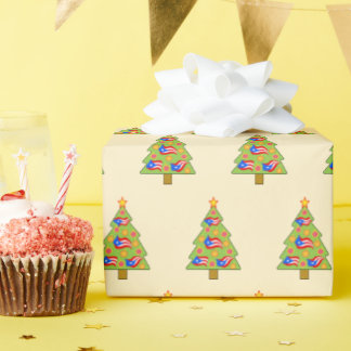 Boricua Christmas Tree Flag wrapping paper Cadeaupapier