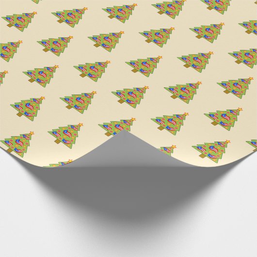 Boricua Christmas Tree Flag wrapping paper Cadeaupapier (Hoek)