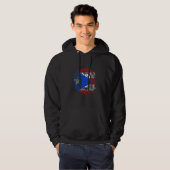 Boricua Flag Lion Head Lions Skull Pride Motif Pue Hoodie (Voorkant volledig)