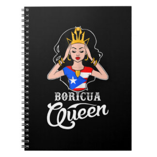 Boricua Queen Puerto Rican Birthday for Women Girl Notitieboek
