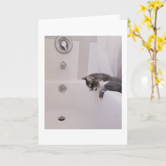 Boris de Schattigee Nubber Kat Groet Kaart (Gele Bloem)