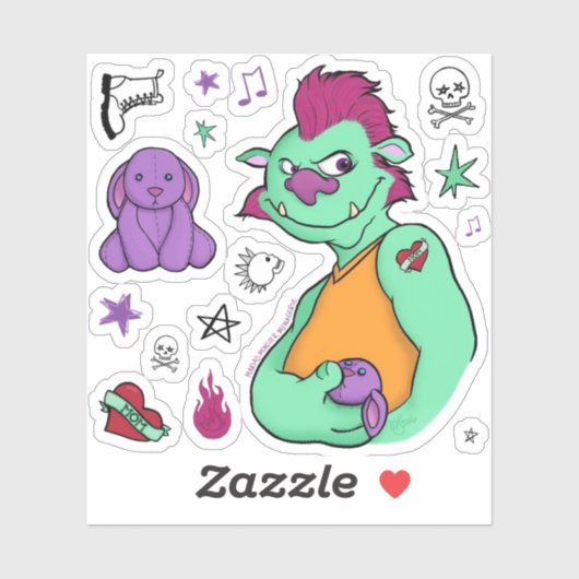 Boris, het monster, sticker set (Vel)