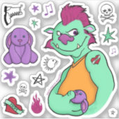 Boris, het monster, sticker set (Voorkant)