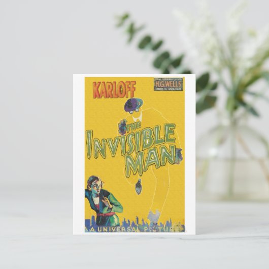 Boris Karloff als onzichtbaar Man Briefkaart (Staand voorkant)