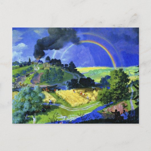Boris Kustodiev, na het Storm, Briefkaart (Voorkant)