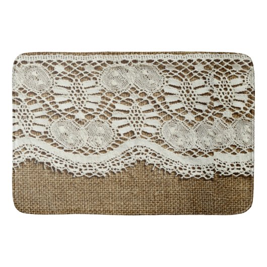 BORlap, witte kant, , Victoriaans, rustig, trendy Badmat (Voorkant)