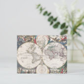 Bormeester Map van de wereld Briefkaart (Staand voorkant)