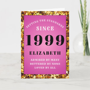 Born 1999 Birthday Standards Pink Add Jouw naam Kaart