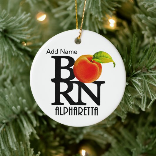 BORN Alpharetta Georgia Keramisch Ornament (Boom)
