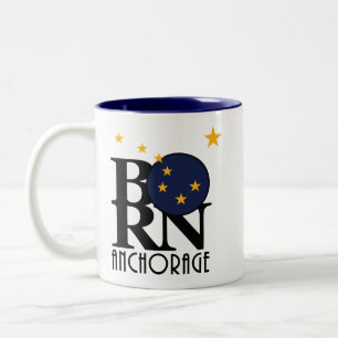 BORN Anchorage Alaska 11oz Tweekleurige Koffiemok