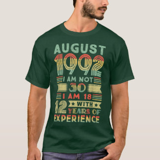 Born August 1992 30th birthday Made in 1992 30 Yea T-shirt