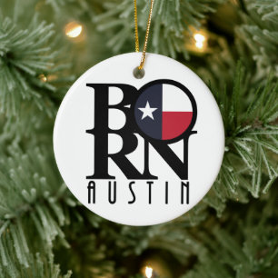 BORN Austin Texas Keramisch Ornament