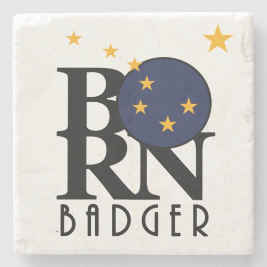 BORN Badger Alaska Stenen Onderzetter (Voorkant)