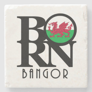 BORN Bangor Wales Stenen Onderzetter