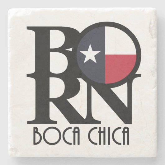 BORN Boca Chica Texas Stenen Onderzetter (Voorkant)