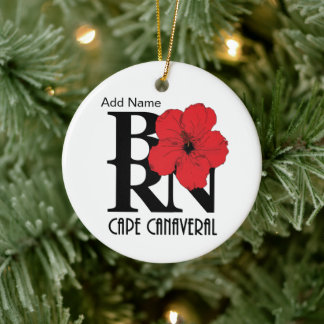 BORN Cape Canaveral Red Hibiscus Keramisch Ornament