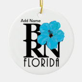 BORN Florida Blue Hibiscus Custom Keramisch Ornament (Voorkant)