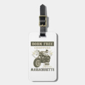 Born Free Choppers Motorcycle Massachusetts Bagagelabel (Voorkant verticaal)