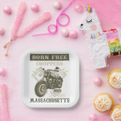 Born Free Choppers Motorcycle Massachusetts Papieren Bordje (Feest)