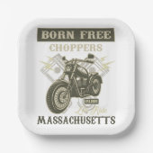 Born Free Choppers Motorcycle Massachusetts Papieren Bordje (Voorkant)