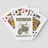 Born Free Choppers Motorcycle Massachusetts Pokerkaarten (Achterkant)