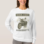 Born Free Choppers Motorcycle Massachusetts T-shirt (Voorkant)